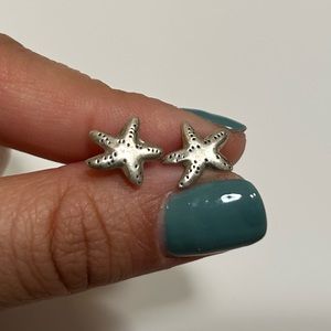Starfish silver earrings